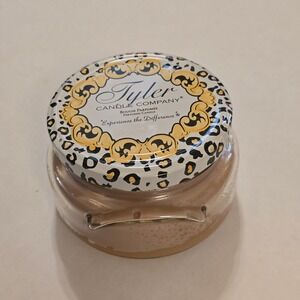 Warm Sugar Tyler Candle Company Candle 3.4oz NEW Tan Leopard Print Lid Jar USA